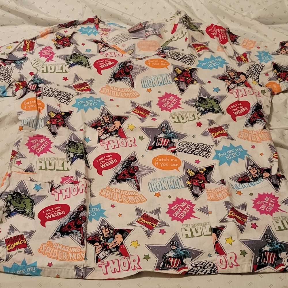 Marvel scrub top
